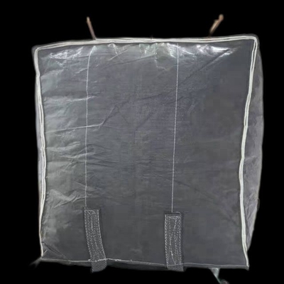 FIBC Quarter 100*100*120cm PP Ton کیسه های خاکستری ضد گرد و غبار خالی با حلقه های گوشه ای متقاطع